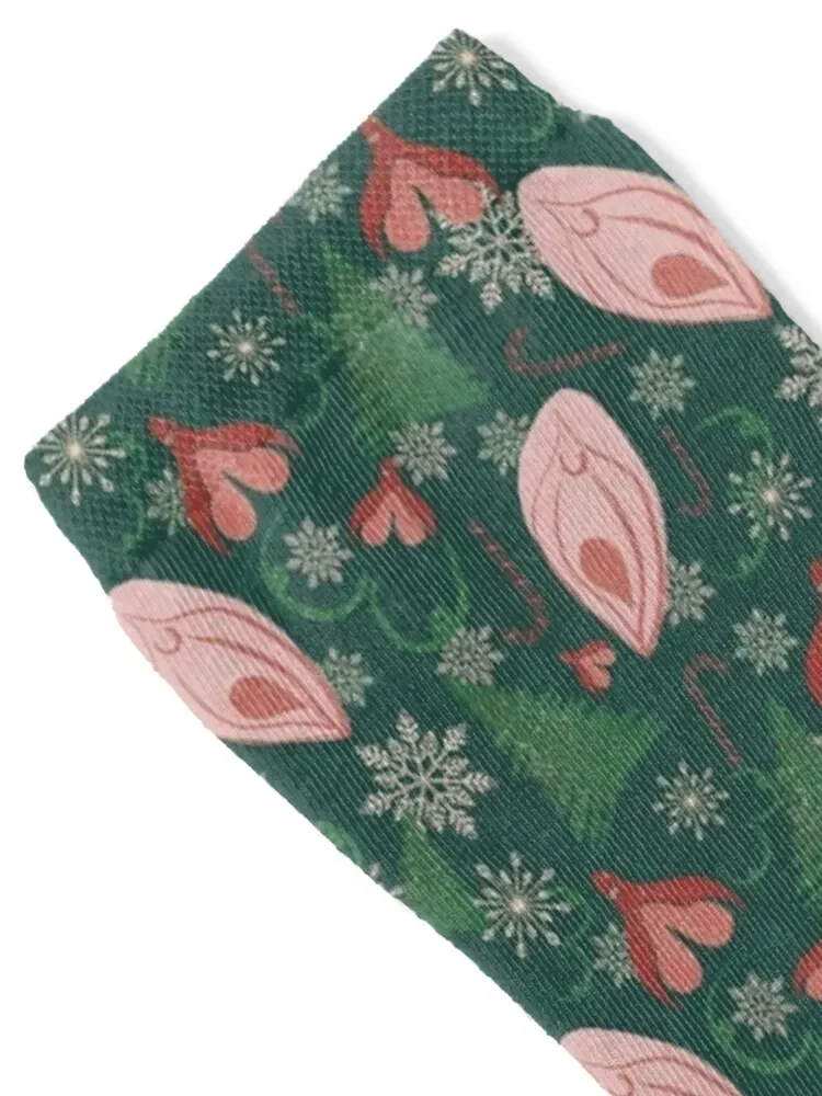 christmas vulva pattern green Socks Men's men cotton high quality set Socks Man Women's