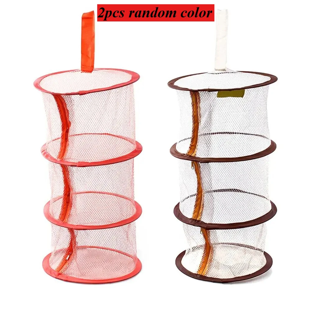 2pcs Random Color Simple Creative Zipper Bra Drying Basket 3 Layers Drying Rack Net Herb Drying Hanging Dryer Rack For Plant Hyd