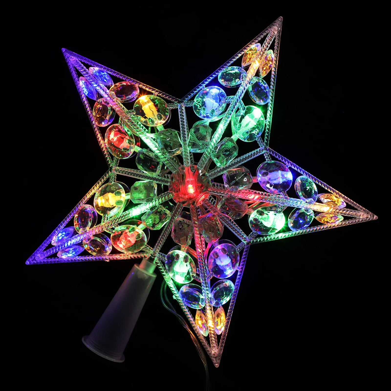 

1pc Star Christmas Tree Topper Light Festive Five Pointed Lamp For Holiday Party Home Decor Treetop Ornament