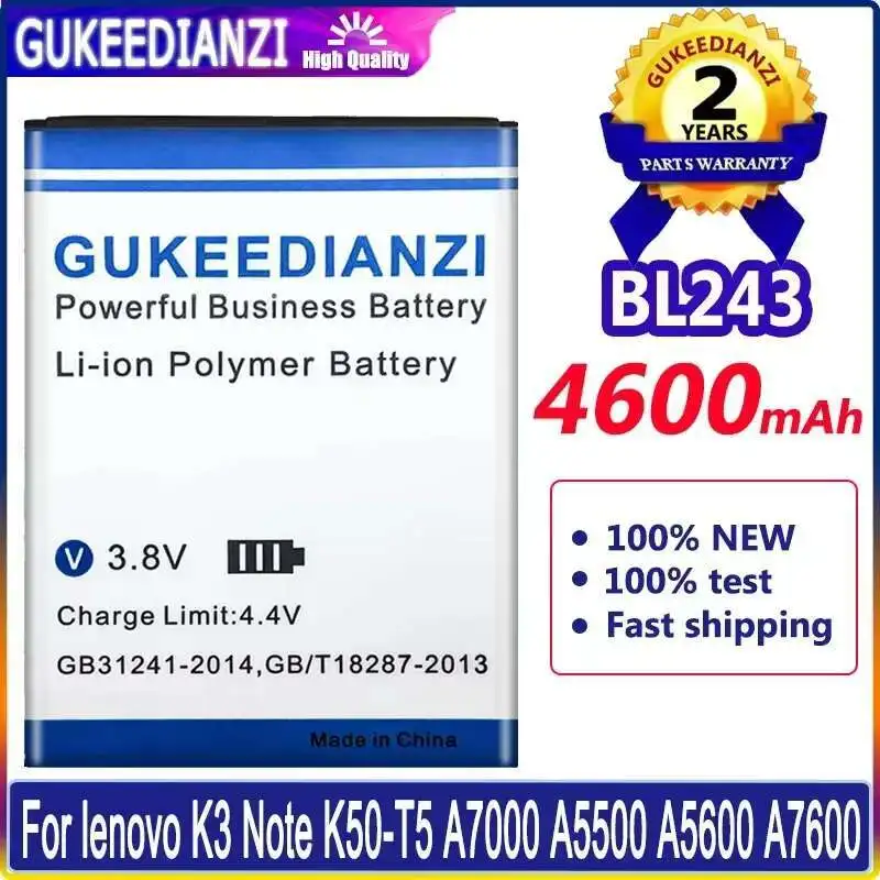 

Durable 4600mAh Mobile Phone Battery for Lenovo K3 Note K50-T5