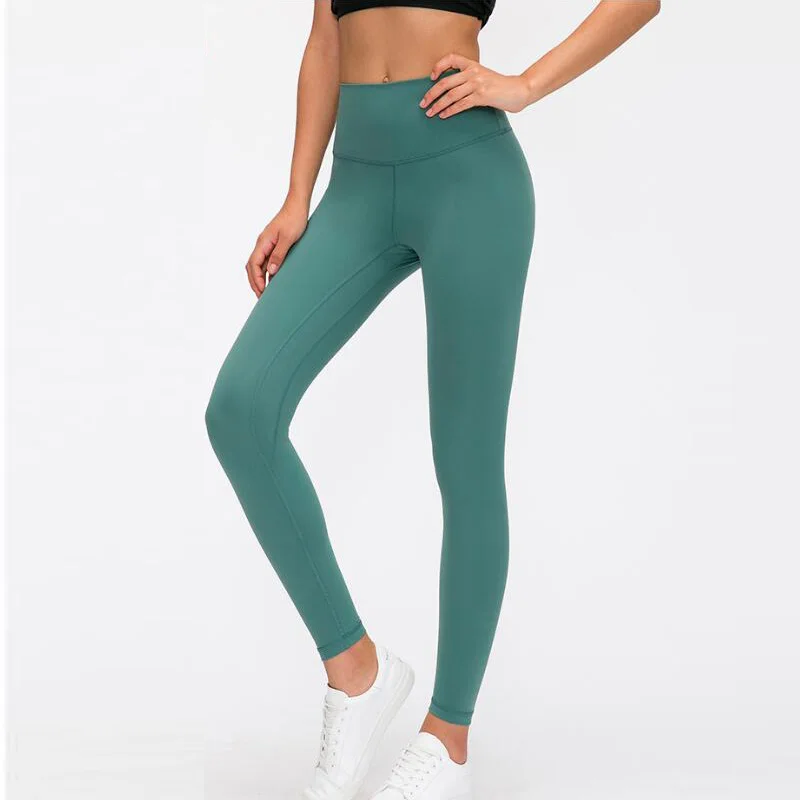 Legging preta de couro elástico de 4 vias para mulheres, calça esportiva, moletom fitness, 21 cores