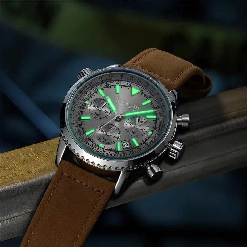 FEICE-reloj de cuarzo deportivo para hombre, cronógrafo luminoso, de lujo, a la moda, resistente al agua