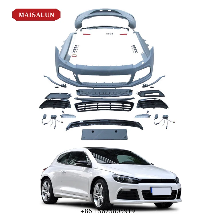 

High Quality Auto Parts for SCIROCCO 2009 Upgrade to R Style Body Kit Front Bumper Rear Bumper Side Skirts Grill