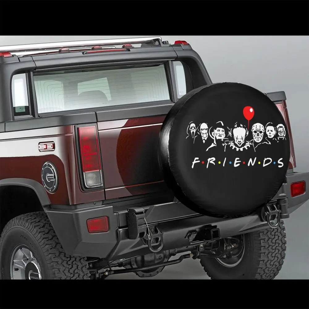 Horror Movie Friends Car Tire Dust Cover SUV Truck Travel Trailer,Waterproof Tires 14