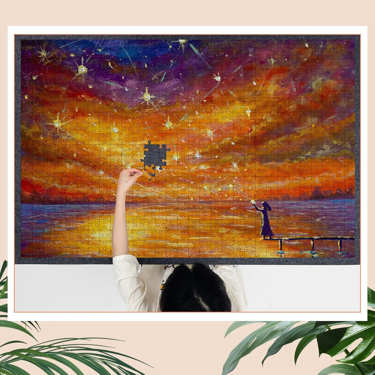 55 "x 37" pour 3000 pièces pliable Puzzle conseil tapis grand Portable feutre Puzzle tapis tapis antidérapant panneau de rangement