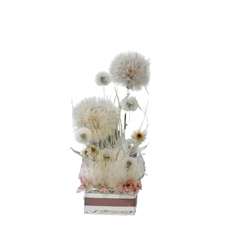 

Eternal Flower Giant Dandelion Gift Box Acrylic Dried Flower Ornament for Girlfriend's Birthday Valentine's Day Gift