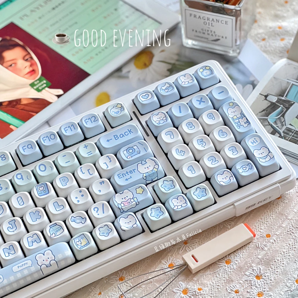 Cloud Yeye Keycap MOA SOA Height PBT Material 141 Keys Cute Round Keycap