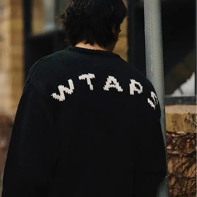 

Autumn and winter new WTAPS SWEATER sweater letter LOGO retro loose crew neck knit top trendy brand