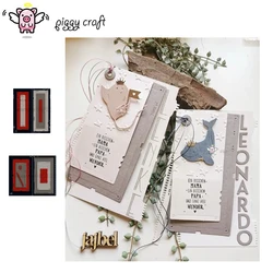 Piggy Craft metal cutting dies cut die mold Rectangular Card Frame Scrapbook paper craft knife mould blade punch stencils dies