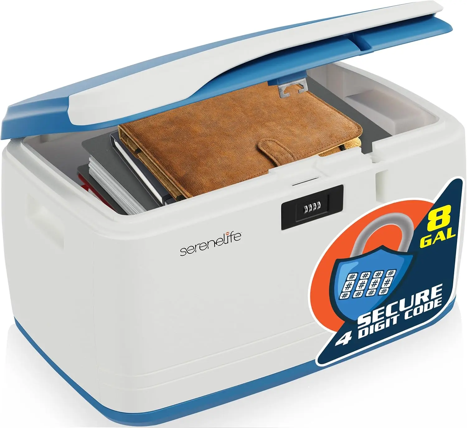 صندوق تخزين قابل للتكديس بسعة 5 جالون مع قفل - منظم بلاستيكي متين للمنزل والمكتب والجراج