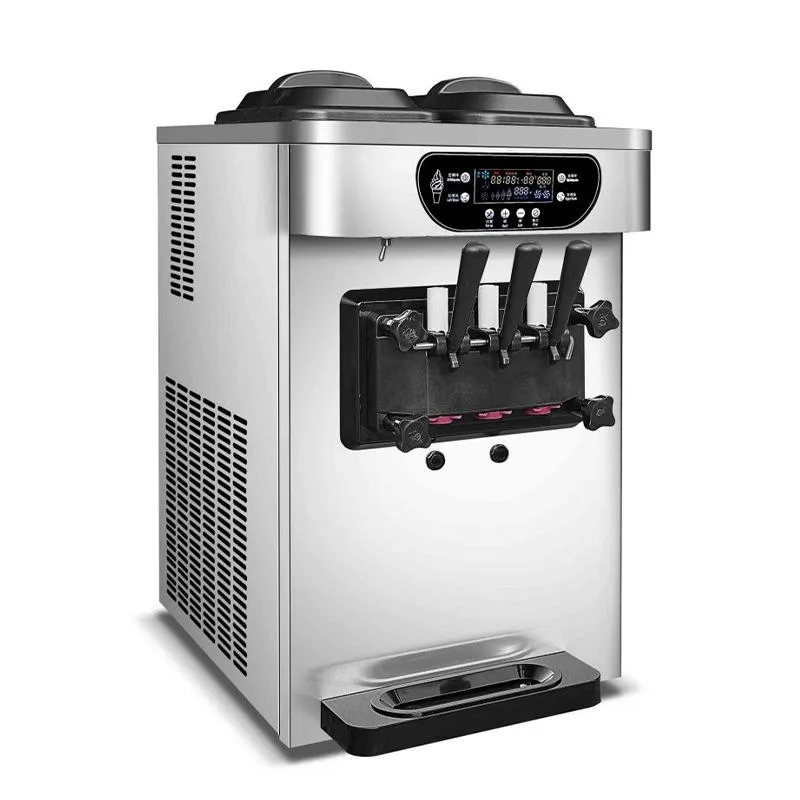 Commercial Tabletop XQ-8/10/16/18/22/30L Ice Cream Soft Serve Maker Machine 1/3 Flavors with Preservation Function