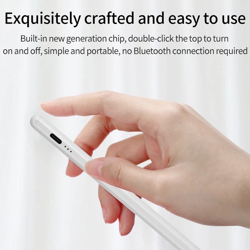 قلم رصاص لأبل آيباد 2018-2025 قلم لمس للكمبيوتر اللوحي حساسية الميل رفض اليد لجهاز iPad 10/9/8/7/6th Gen