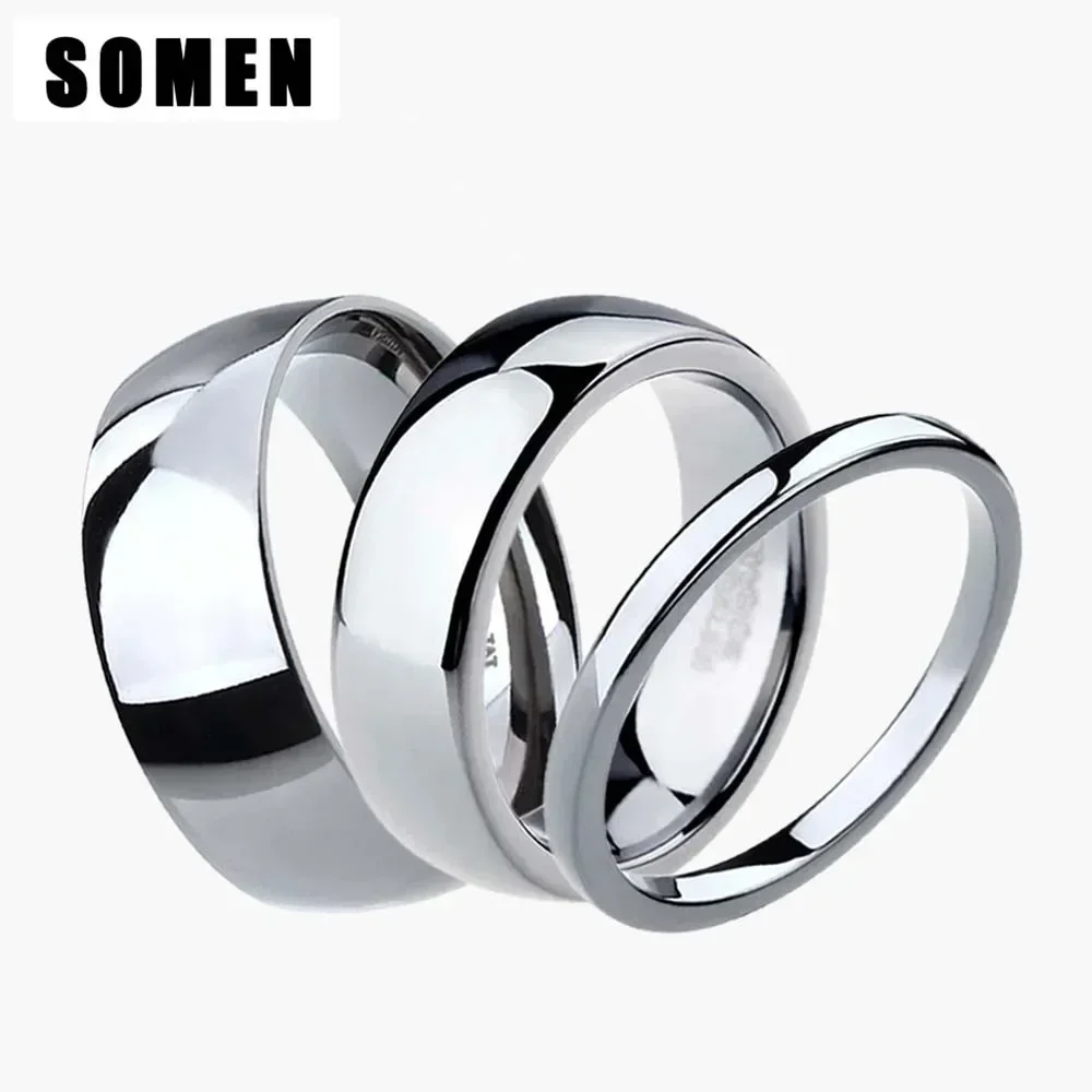 

2mm/4mm/6mm/8mm Ring Pure Silver Color Tungsten Ring Couple Engagement Ring Lovers Jewelry Wedding Band Alliance Men Women