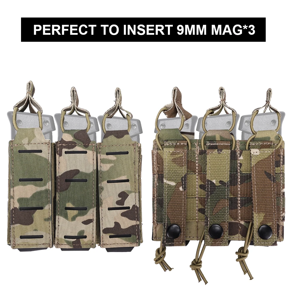 SINAIRSOFT-Poudres de magasin DulLbackpack, Triple Mag, Poudres Molle Electrolux, Découpe laser, 9mm