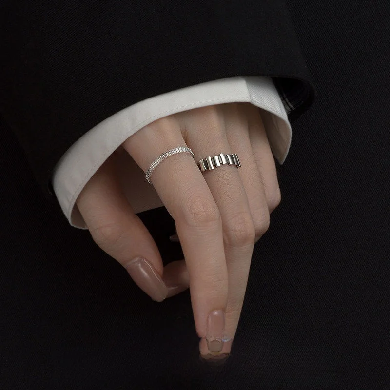 s925-silver-ring-adjustable-fashionable-minimalist-design-women's-ring-cold-tone-trendy-finger-ring-out-celebrity-same