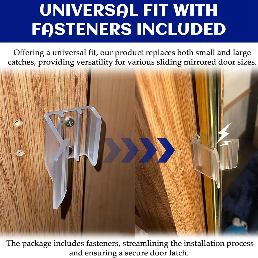A76T-RV Sliding Mirrored Door Latch H527 Universal Mirror Closet Door Latch Sliding Mirror Door Latch Replacement 4 Pack