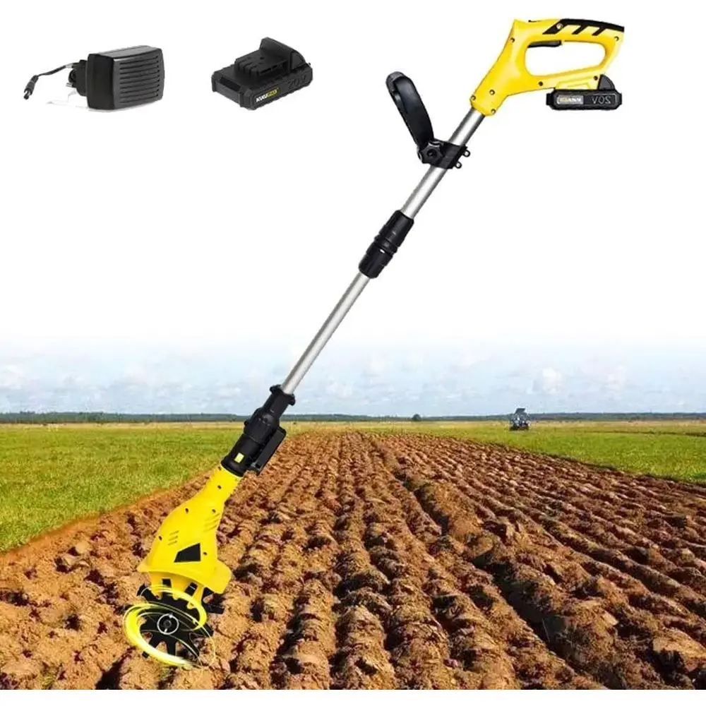 

Беспроводная электрическая садовая культиватор 20 В, глубина 16 см, компактный культиватор почвы для газонов и дворов (желтый)