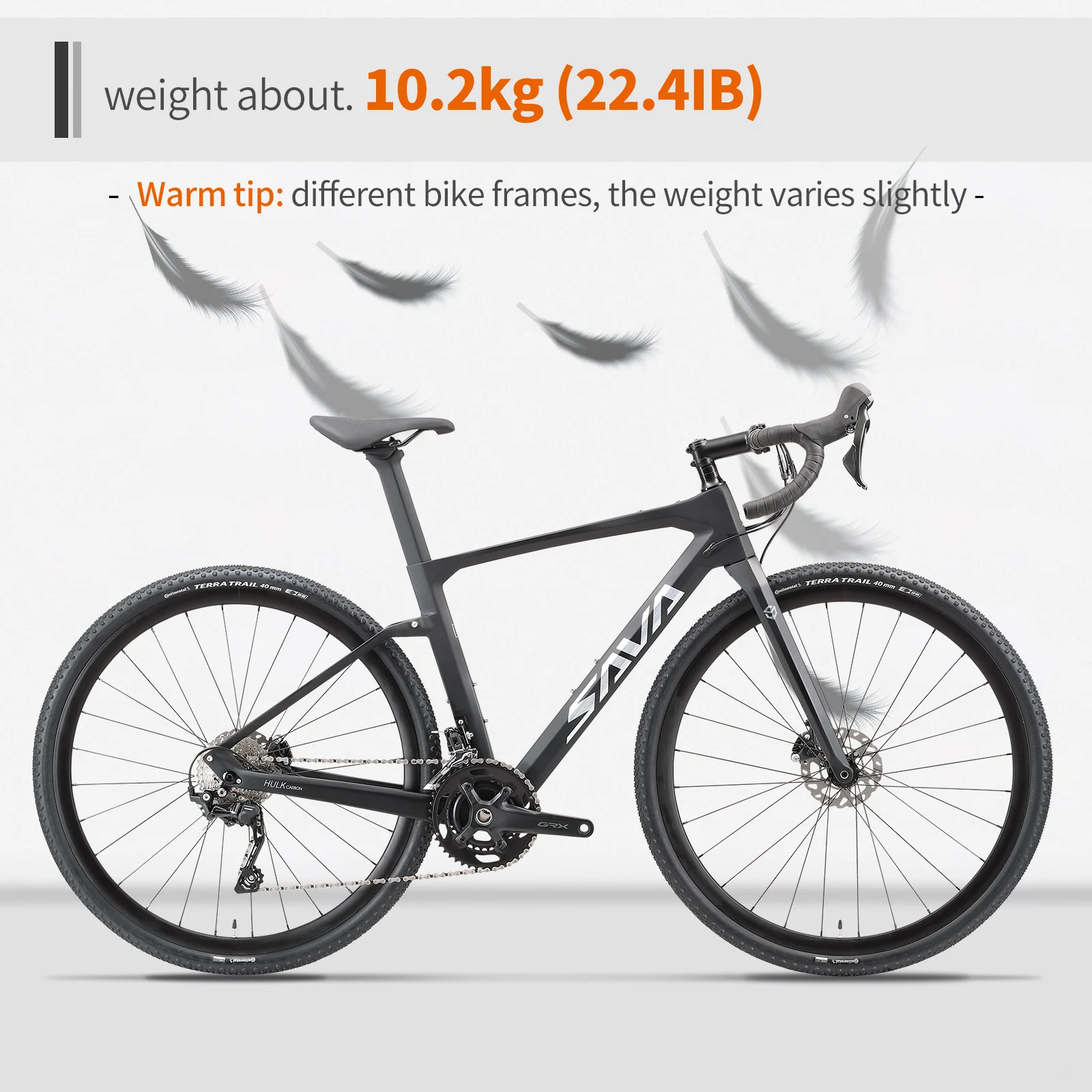 SAVA Carbon Fiber Gravel Road Bike GRX 400 20 Speed Road Bike Race Bike 700C with CE+UIC Certification