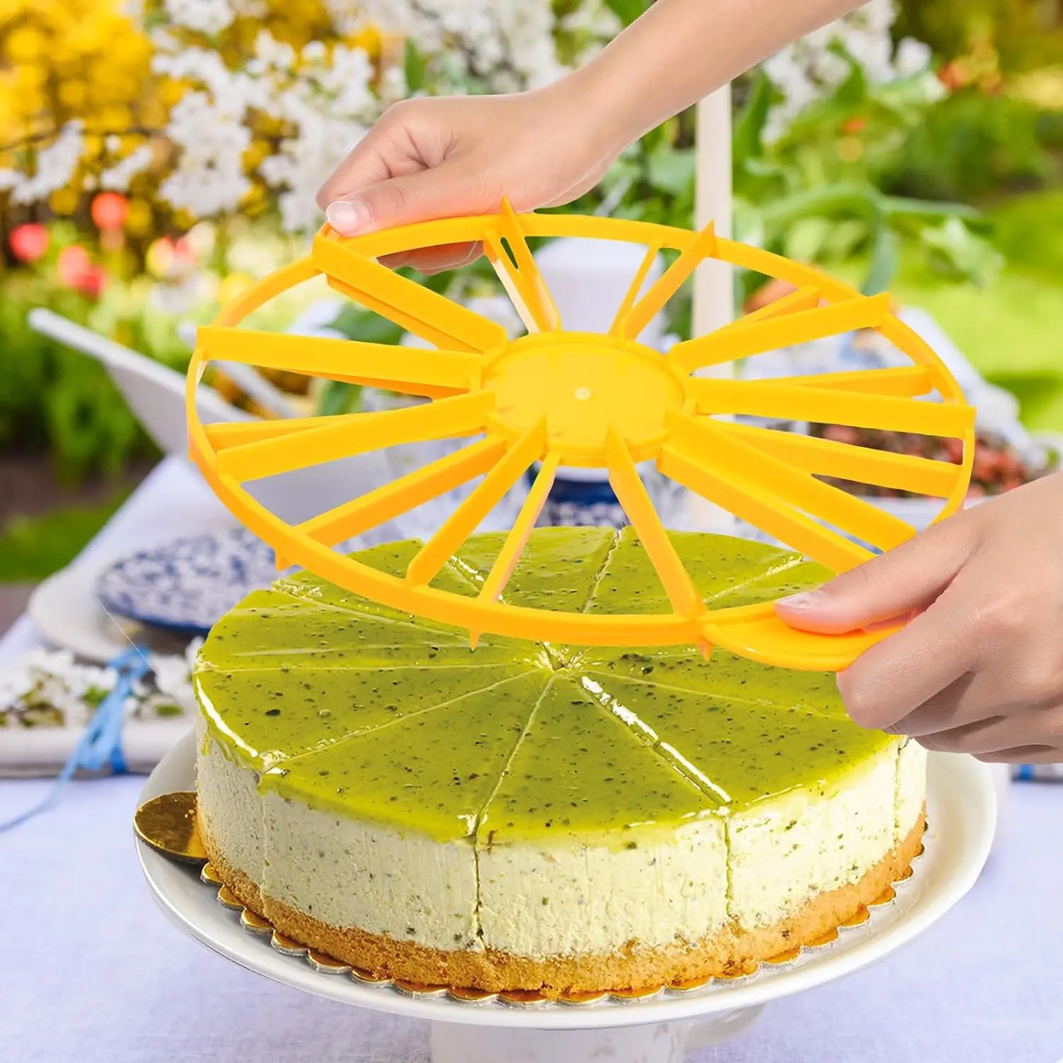 Cortador de rebanadas de igual porción para pastel, divisor de Mousse de pan redondo, marcador de rebanada para hornear para el hogar, utensilios de cocina