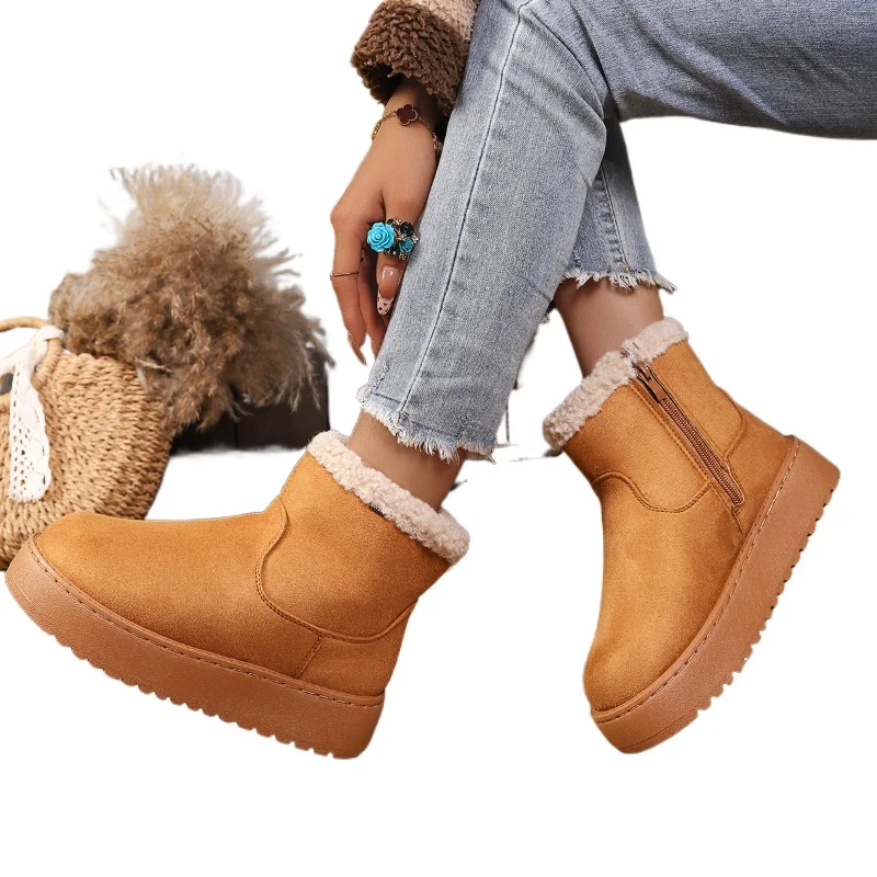 2026 Neue Modische Rutschfeste Bequeme Damen-Freizeitschuhe Winter Runde Zehenkappe Sexy Dickbesohlte Schneestiefel Zapatos De Mujer