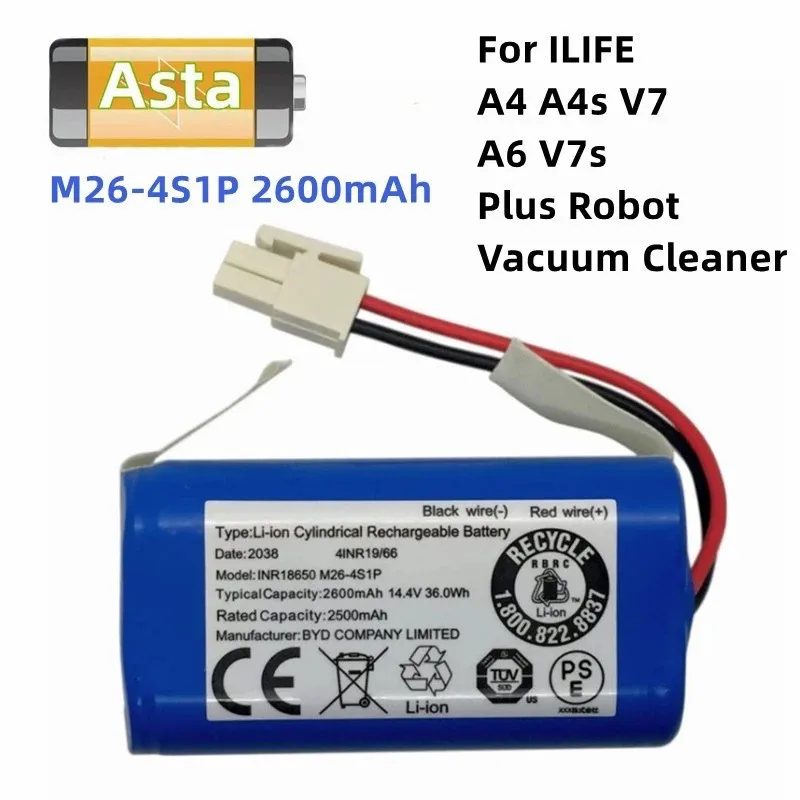 Compatible with ILIFE V7/V7S/X620/X623/X451/T4/A4S/X431 robotic vacuum batteries