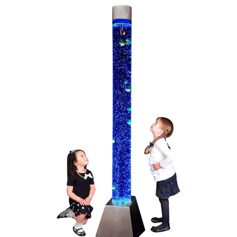 Sensory Bubble Tube  LED Bubble Lamp 6 Foot  Fish Tank Large Floor Lamp with 8 Color Changing Lights Stimulating Home