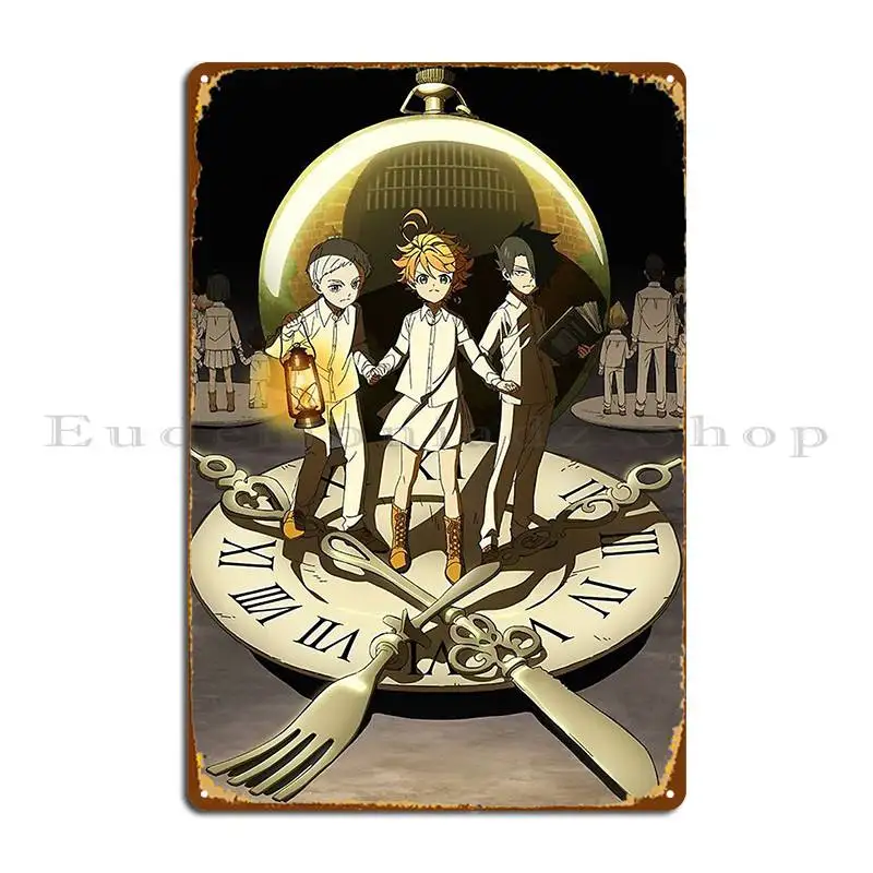 The Promised Neverland Emma Ray And Norman Artwork Metal Signs Customize Wall Decor Garage Plaques Designing Tin Sign Poster