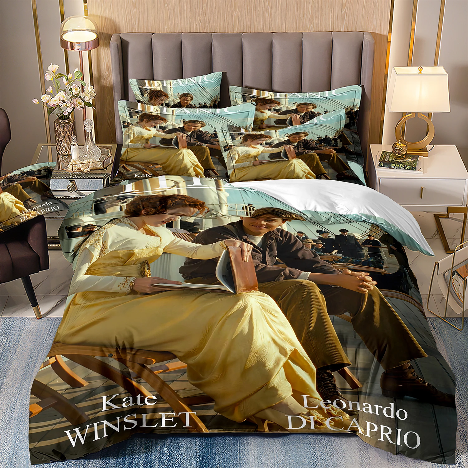 Film Titanic Bedding Sets,Jack and Rose duvet cover bed comforter set bedding Leonardo DiCaprio Quilt cover