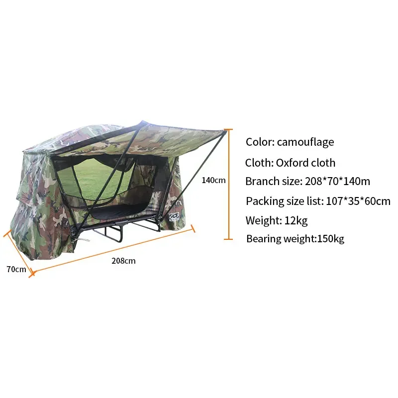 Waterproof Multipurpose Camping Bed Tent Cot 1-2 Person Outdoor Sleeping Bed Folding Camping cot Tent