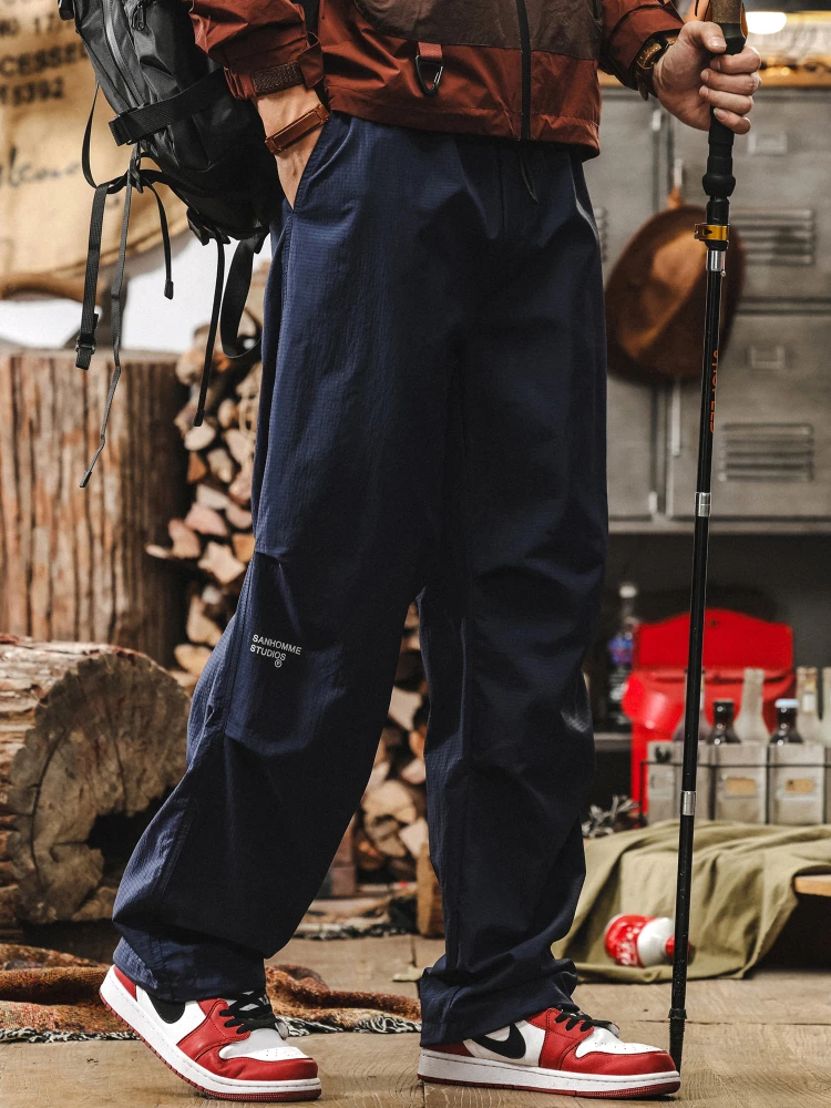 

Свободные прямые мужские брюки для рабочей одежды, летние легкие брюки, повседневные свободные широкие мужские длинные брюки больших размеров