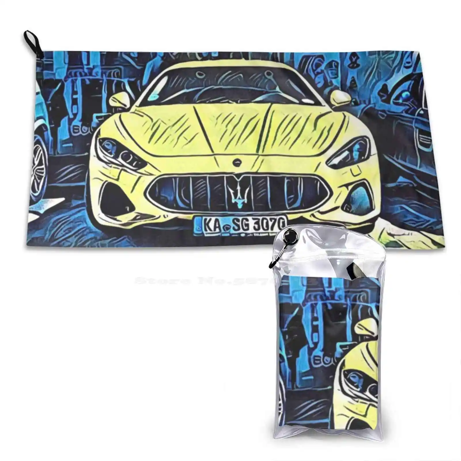 Car Soft Microfiber Fabric Face Towel Parked Yellow Blue License Plate Phar Sport Fairmont Hairpin Monte Carlo Monaco Garage