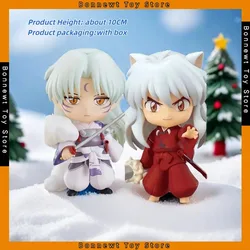 10CM wersja InuYasha Q Nendoroid 1300#InuYasha#1514 Ruchoma lalka zmieniająca twarz Sesshomaru w pudełku model figurki ozdoby