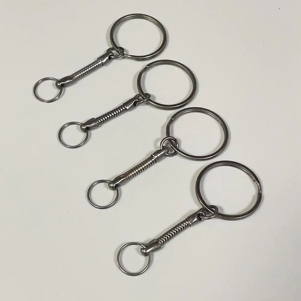 Metal Chain Keychain Split Rings Keyfob Key Rings Lobster Clasp Key Pendant Key Ring Holder Jewelry Hanging Chain DIY Keyring