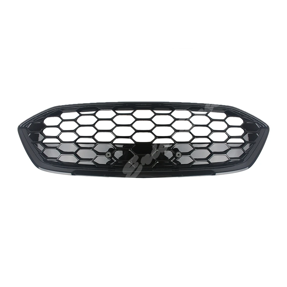 Front Bumper Trim Cover Grill Upper Lower Grille Fit For Ford Focus 2019 2020 Glossy Black