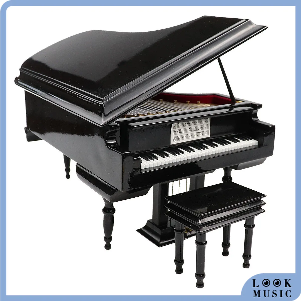 LOOK Mini Piano Miniature Grand Piano Model Assembly Replica Instrument Collection Decorative Ornaments Display Without Sound