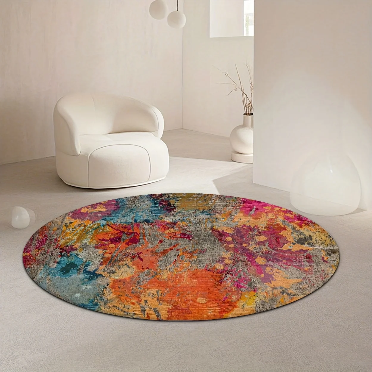 Vintage Vibrant Paint Graphic Floor Carpet Durable Entrance Rug For Coffee Shop Office Supermarket Store Display