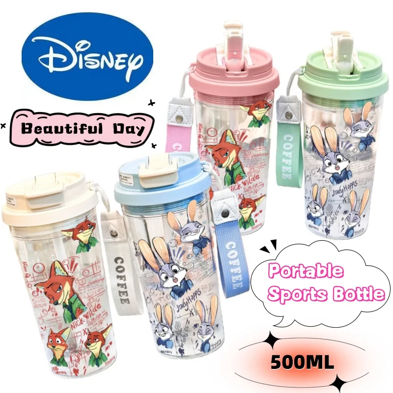 

Disney Judy Hopps Nick Wilde креативная новая студенческая спортивная пластиковая чашка для воды большой емкости с высокой цветовой ценностью двойная чашка для питья