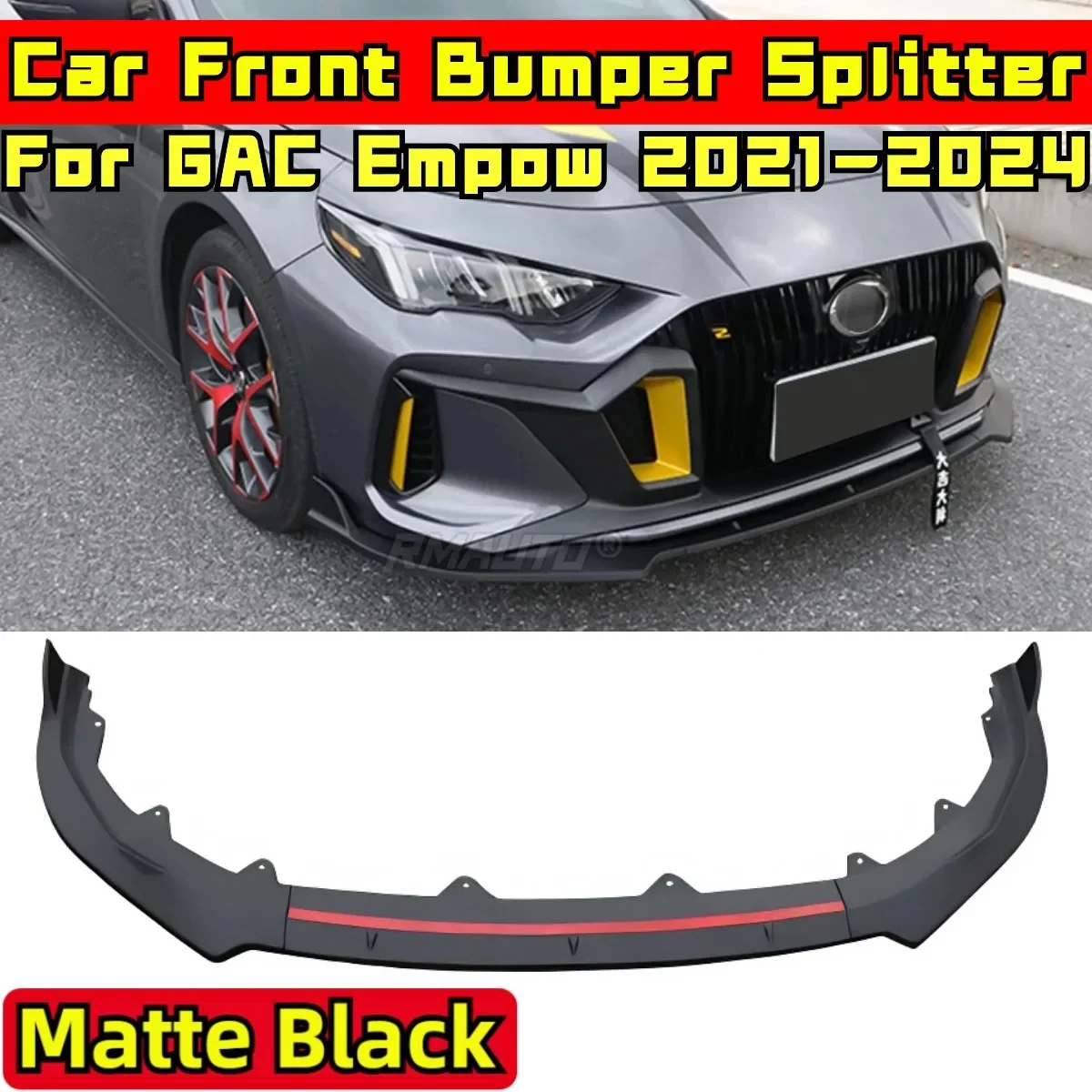 Empow Front Bumper Splitter Matte Black Sport Style Front Bumper Diffuser Protector For GAC Empow 2021-2024 Car Accessories