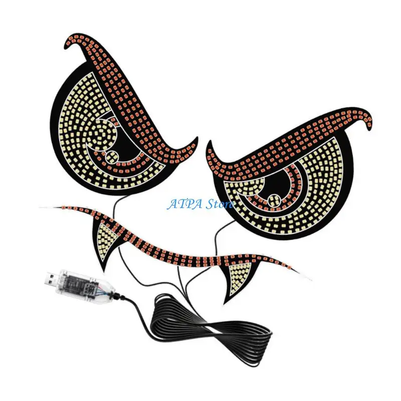 

U13C Car Dynamic LED Decoration Lamp Devil Eyes Light Car Windshield Flexible LED Display Light For Night Driving