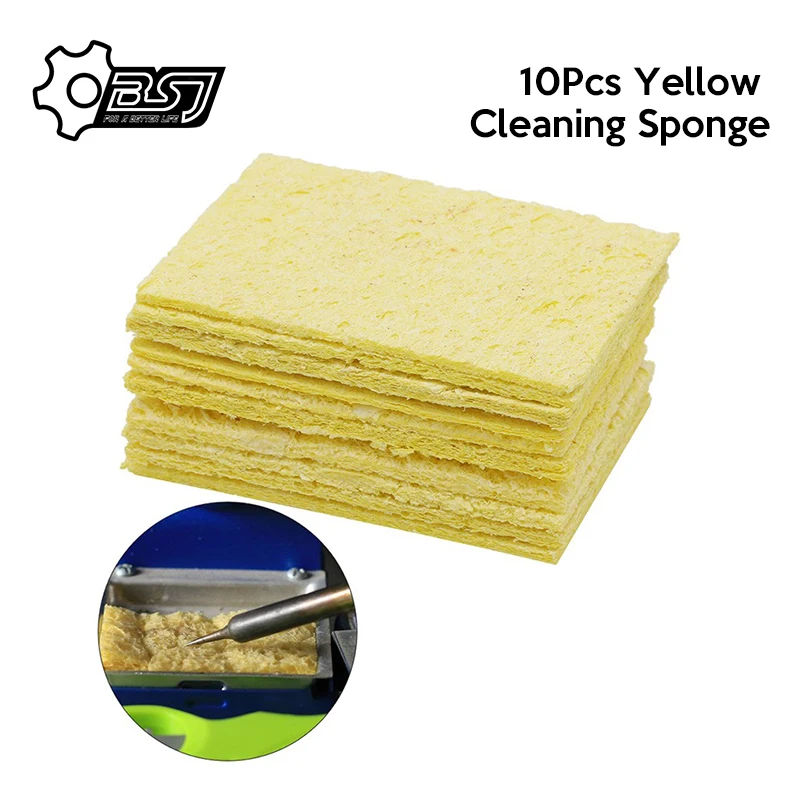 1Pcs/10Pcs Geel Spons Cleaner Voor Blijvende Elektrisch Lassen Soldeerbout