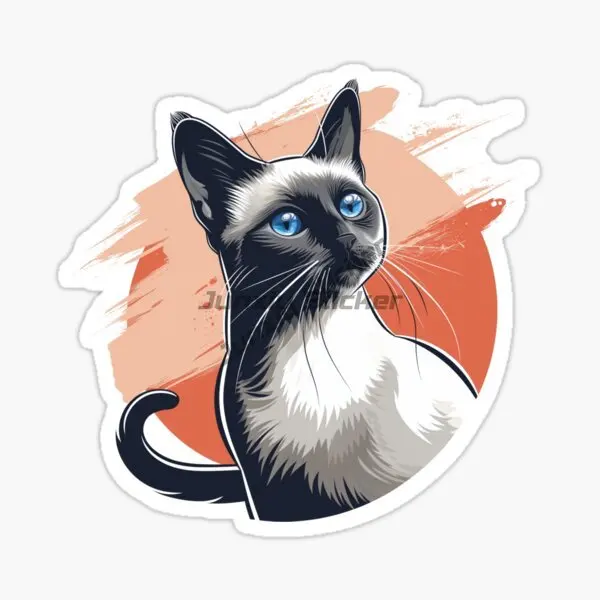 Creative Siamese Cat Pets PVC Personalized Sticker Decorate for Car Fridge Table Door Wall Van Bicycle Window Decal Accessories