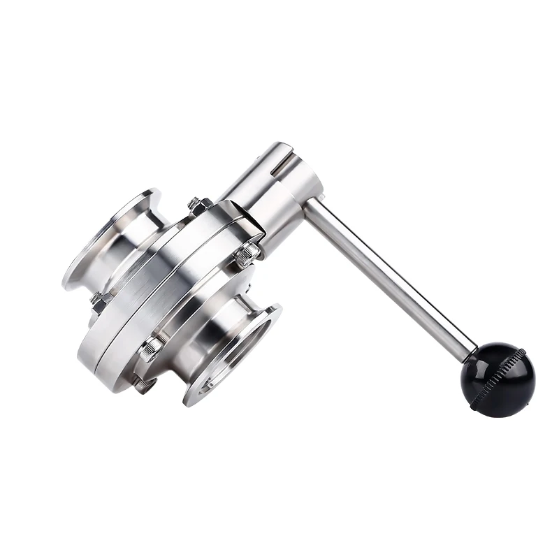 manual vacuum quick-loading butterfly valve 304 stainless steel sanitary clamp chuck