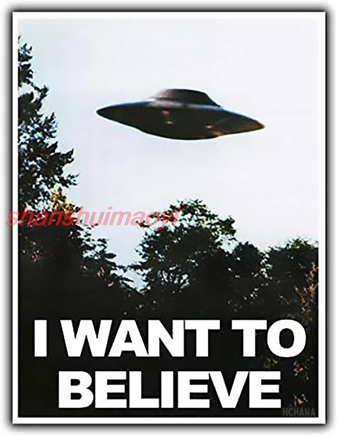 BESTWD X Files I Want to Believe UFO Metal Sign Wall Plaque Metal Man Cave SHAN