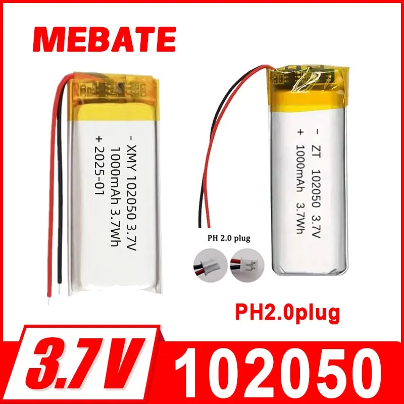 

5Pcs 3.7V 1000mAh 102050 Polymer Lithium Battery Lithium Ion Battery For Power Bank GPS 100% Real Capacity