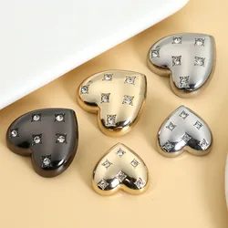 6PCS Of High-grade Love Button For Blouse Women's Coat 18/23/25/30MM Big Button Diamond Accessories Decorative Button