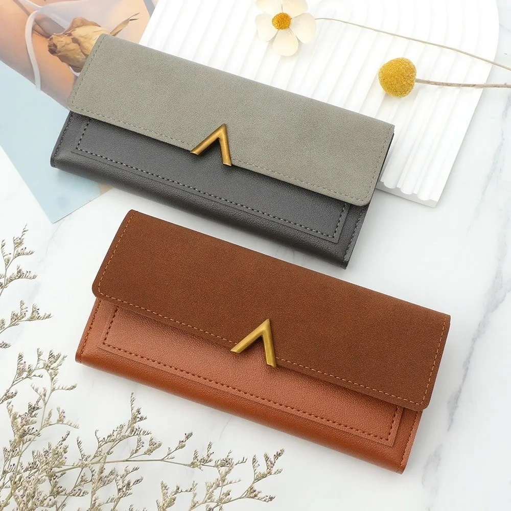 Fashion Accessory PU Wallet Tri-Fold Card Holder Moneybags Multi-card Slot Hasp Closure Coin Purse Women