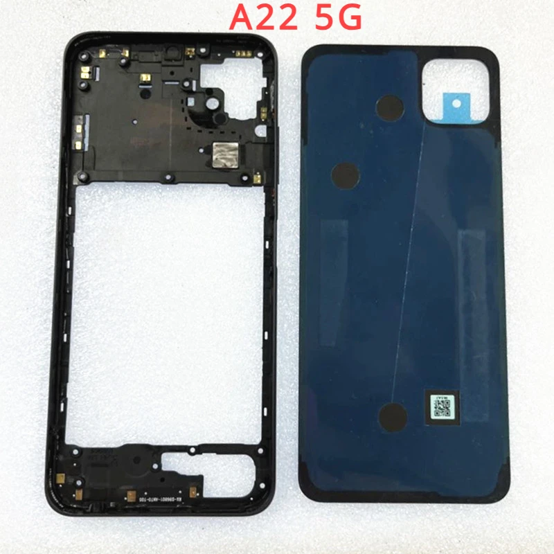 For Samsung Galaxy A22 4g 5g A225 A226 Phone Housing Case Middle Frame Cover+Battery Back Cover Rear Door Lid Replacement Parts