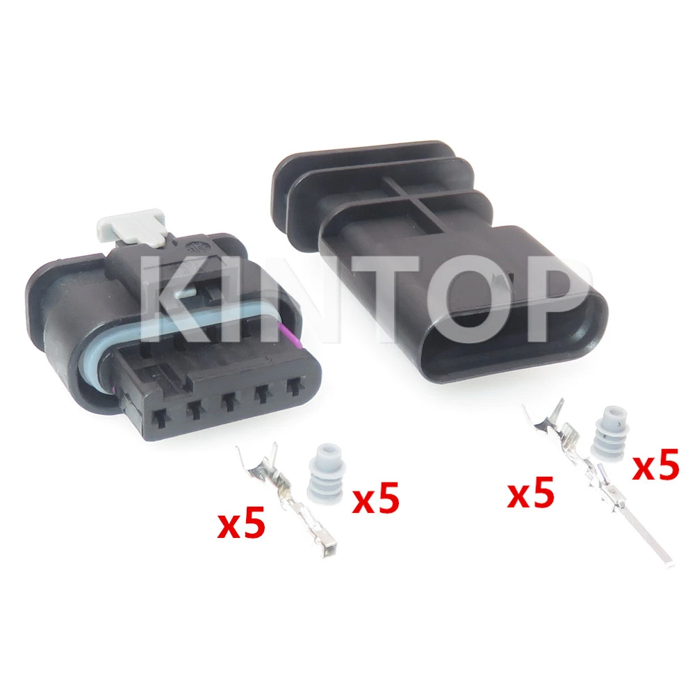 1 Set 5 Pins Automotive Nitrogen Oxygen Sensor Wire Harness Socket AC Assembly With Wires 1-1718806-1 4F0973705 1-2141520-1