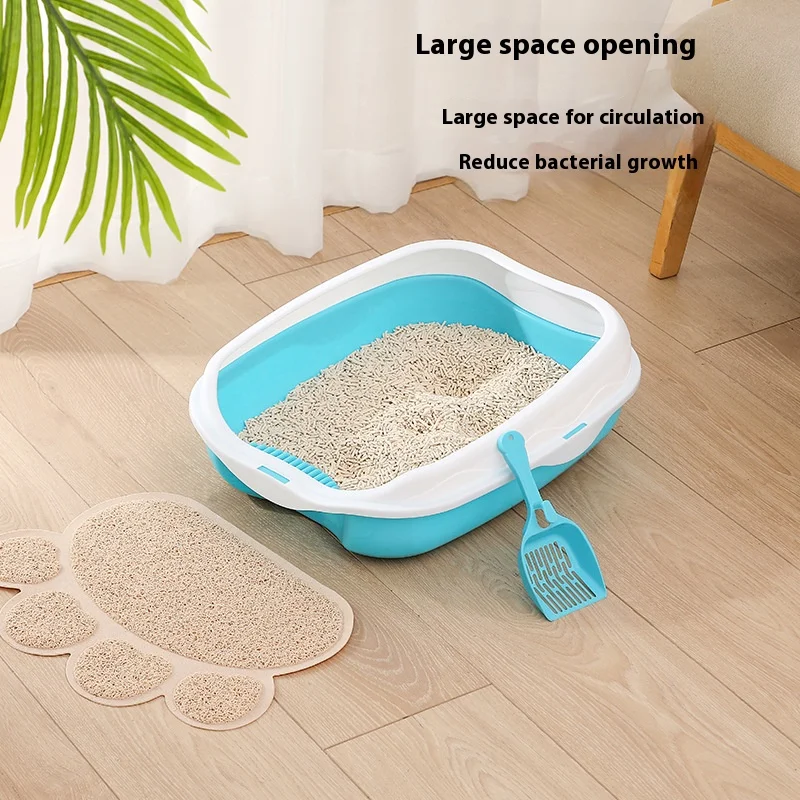 Cat Litter Box Portable Bedpan Removable Semi Closed Kitty Litter Pan Potty Toilet for Rabbit Medium Large Cats Small Animals