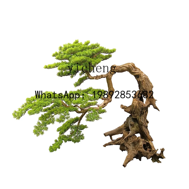 Artificial Welcoming Tilted Neck Fake Tree Bonsai Plant Decoration Floor-standing Chinese Style Ornament